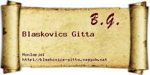 Blaskovics Gitta névjegykártya
